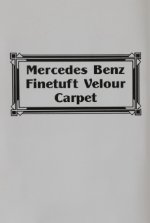 Mercedes Benz  Finetuft Velour Carpet